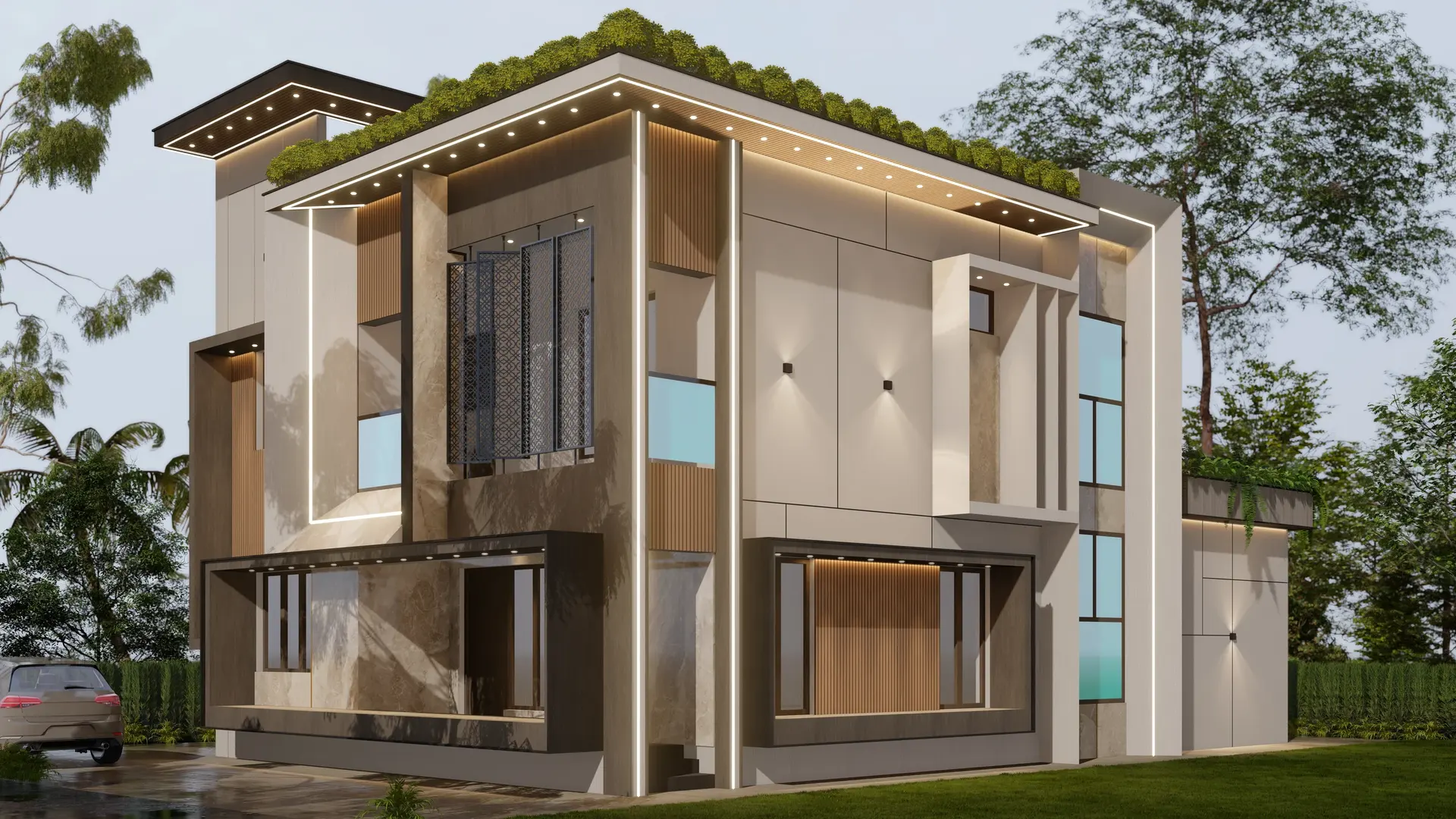 The Roof Garden House — front elevation