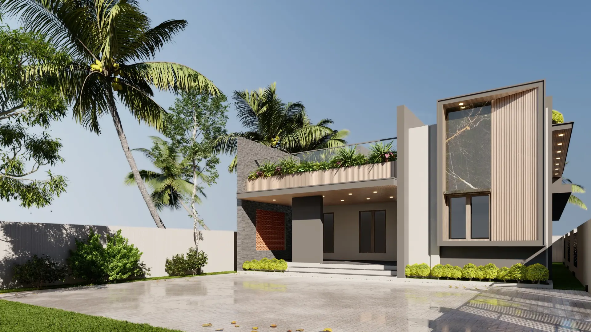 The Planted Terrace House — front elevation