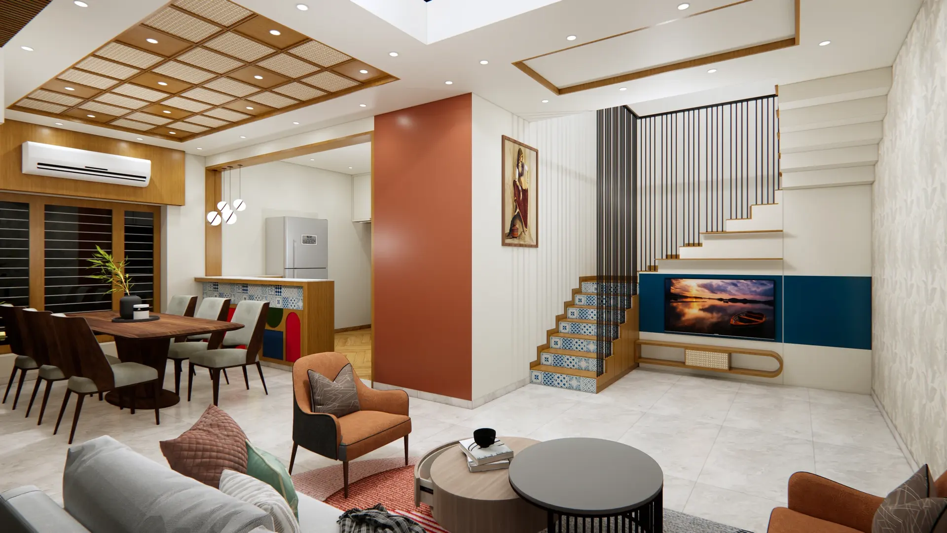Living, Dining & Stair Hall