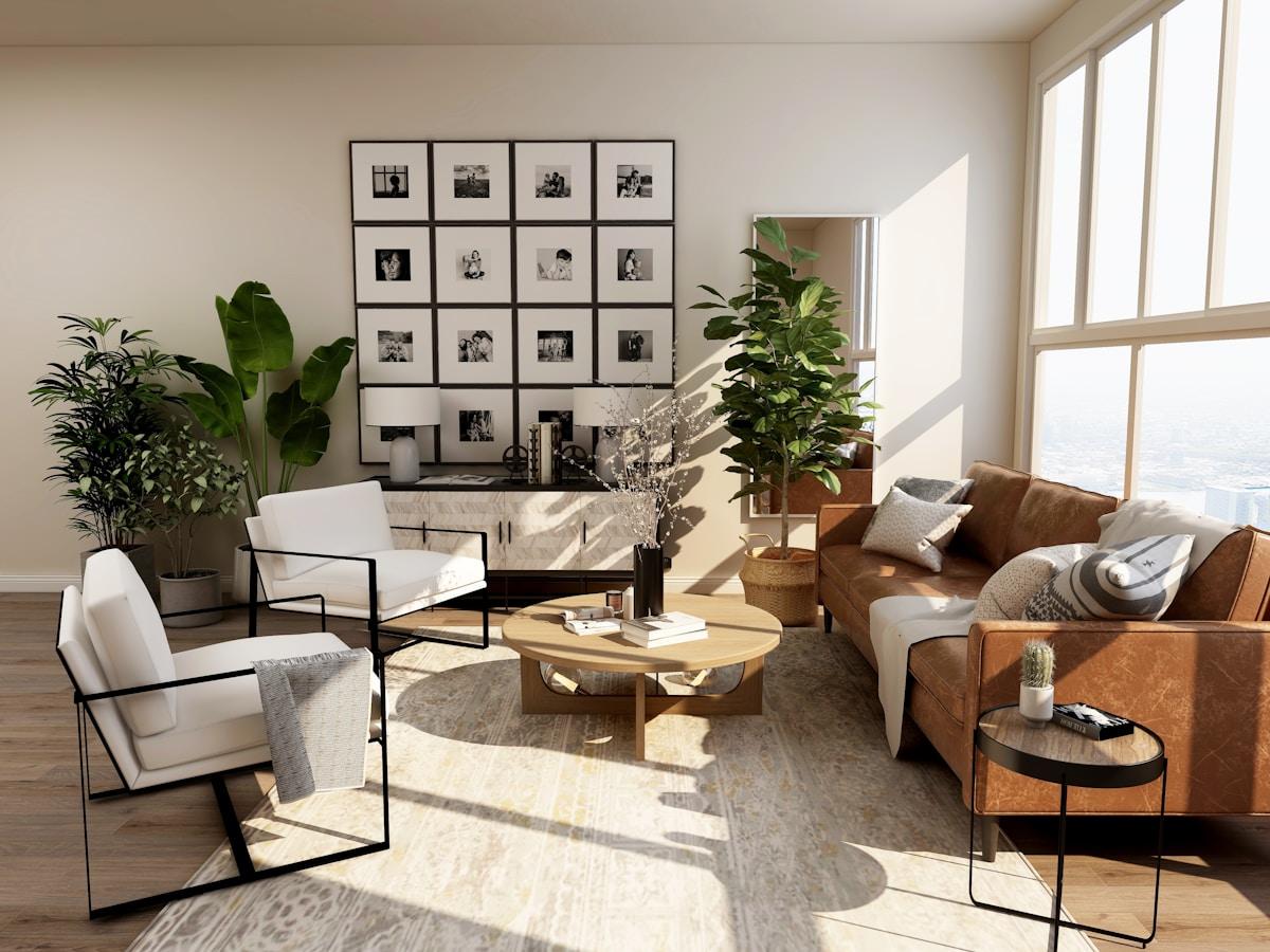 Interior design discussion with material samples