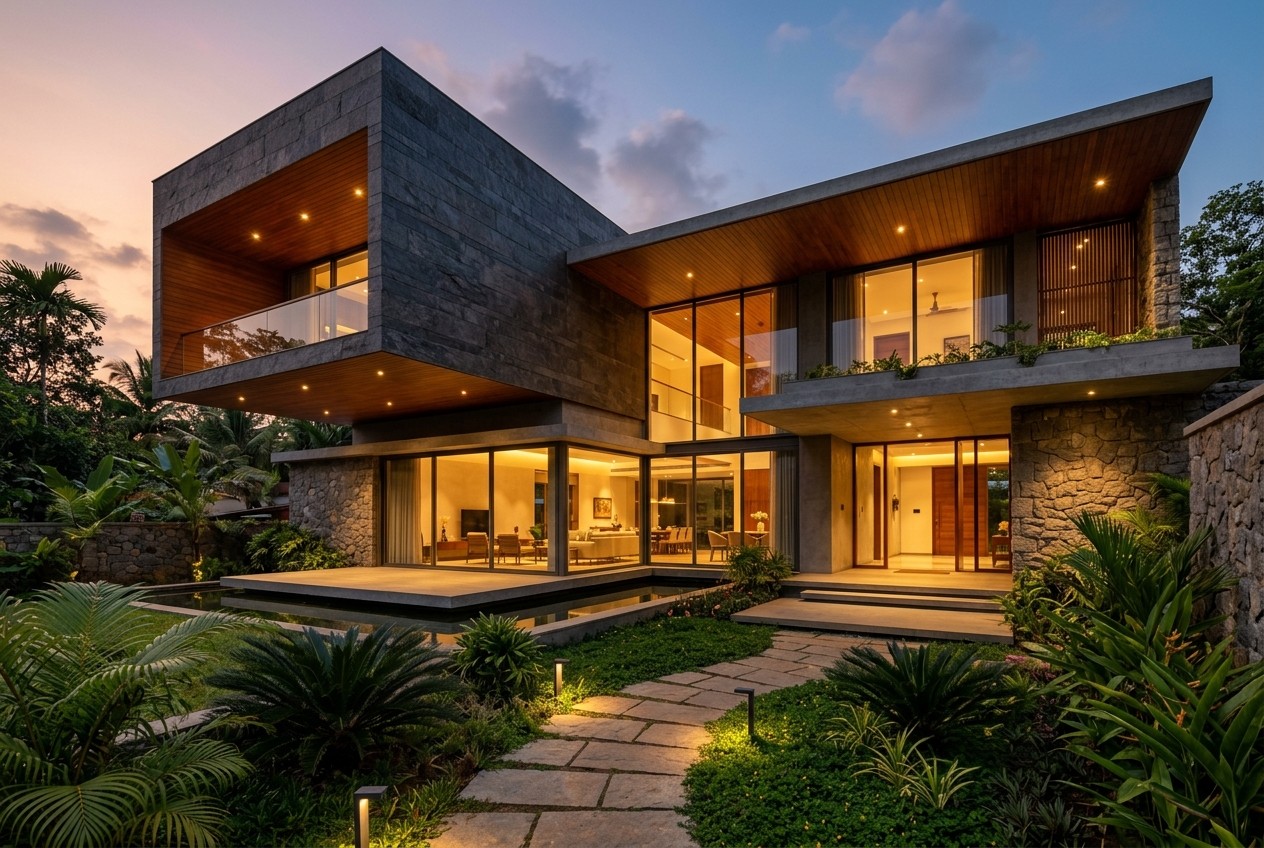 Modern multi-level architectural residence